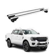 Barres de toit Transversales pour Ford Ranger IV 2022-2026 TÜV Aluminium Gris 2x