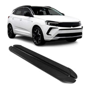 Marchepieds Latéraux pédale pour Opel Grandland 2021-2024 2Pcs Aluminium Noir