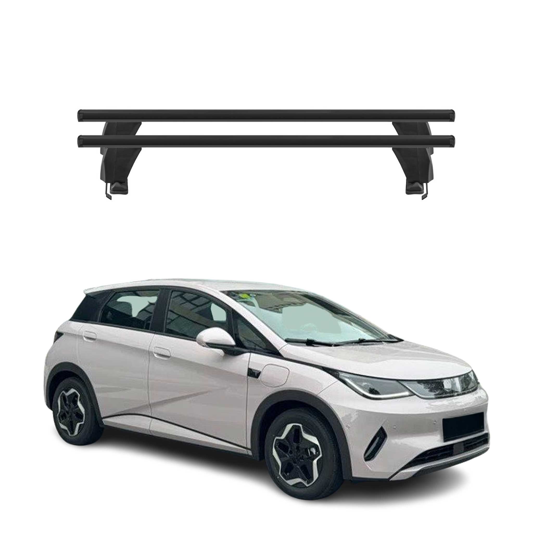 Menabo Barres de toit transversales pour BYD Dolphin 2023-2026 Alu Noir 2x