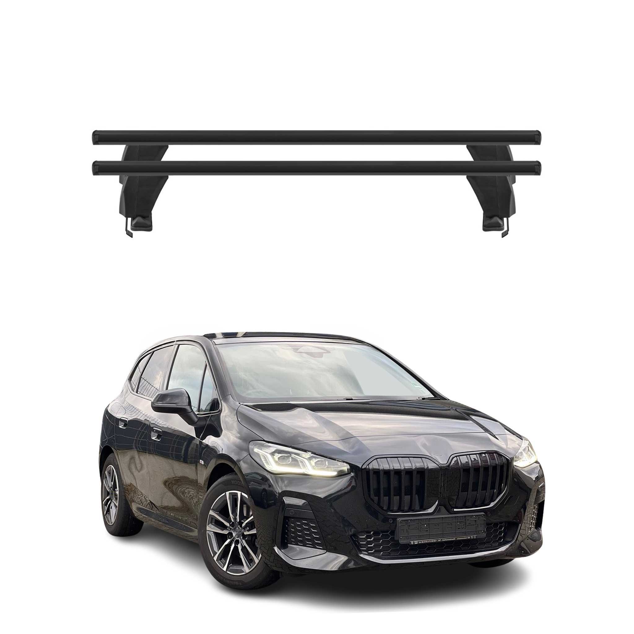 Barres de toit Transversales pour BMW Série 2 U06 Active Tourer 2021-26 Noir 2x