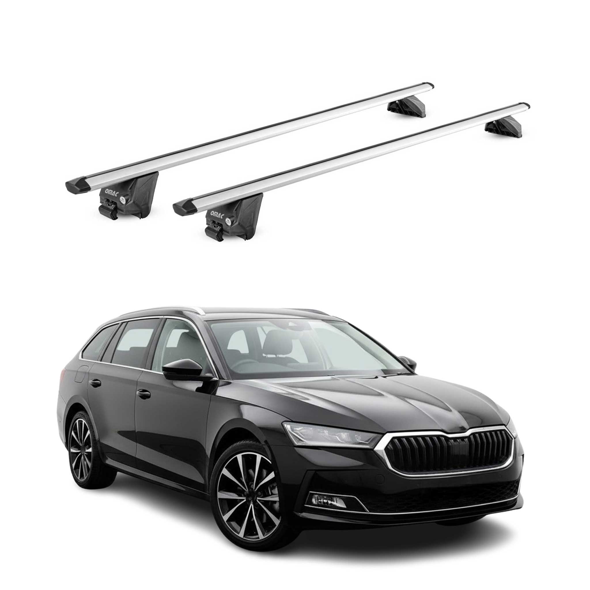 Barres de toit transversales pour Skoda Superb IV Break 2024-2026 Alu Gris ABE