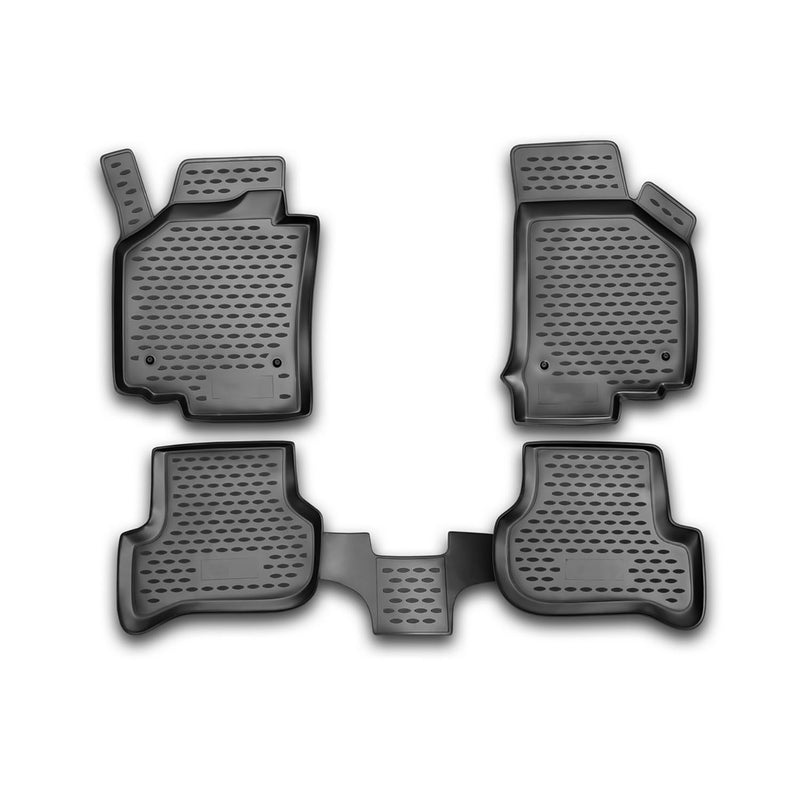 Tapis de sol pour Seat Leon 2005-2012 en caoutchouc TPE 3D Noir 4Pcs