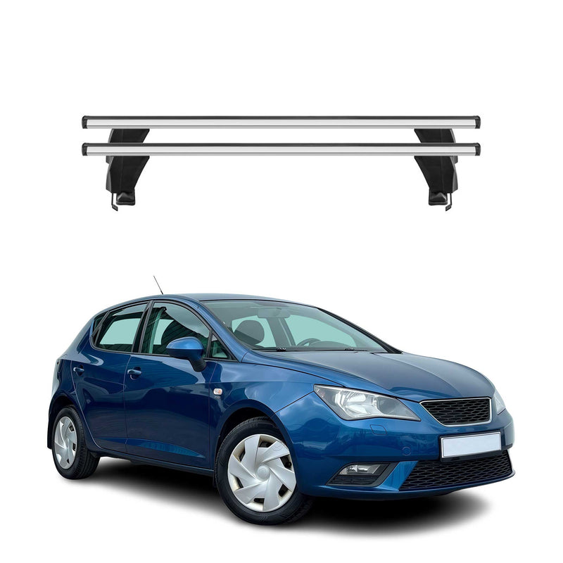 Menabo Barres de toit Transversales pour Seat Ibiza IV 2008-2017 Gris ABE 2x