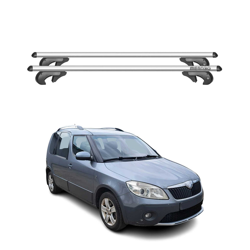 Barres de toit transversales pour Skoda Praktik 2006-2015 90kg Alu Gris 2tlg