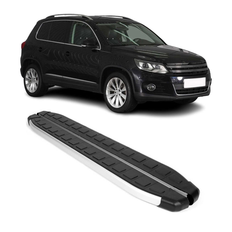 Marchepieds Latéraux pédale pour VW Tiguan 2007-2016 Aluminium Noir Gris 2Pcs