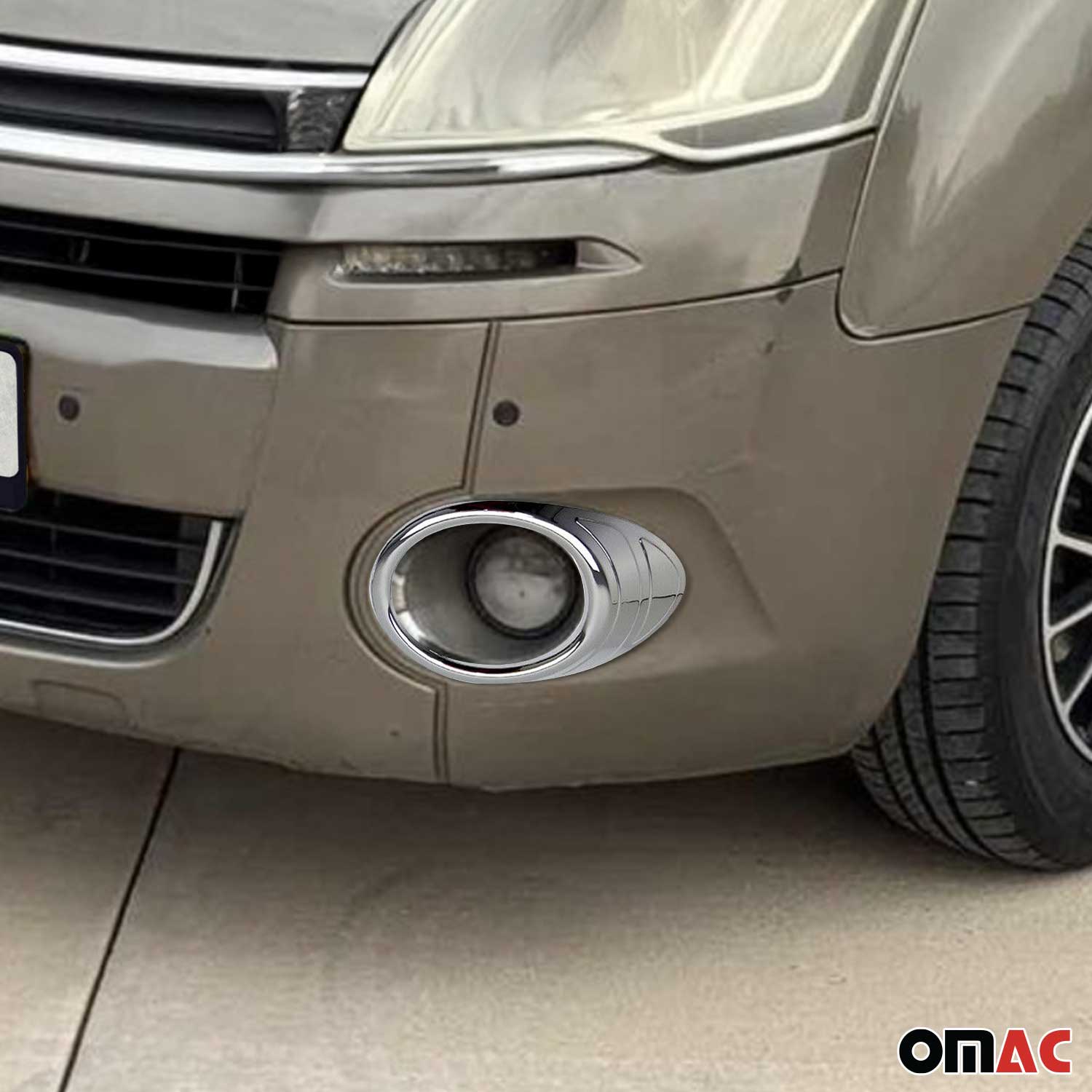 Cadres de Phares Antibrouillard avant pour Peugeot Partner 2008-2012 ABS Chromé