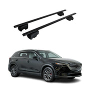Barres de toit Transversales pour Mazda CX-9 2016-2023 Fer Noir ABE