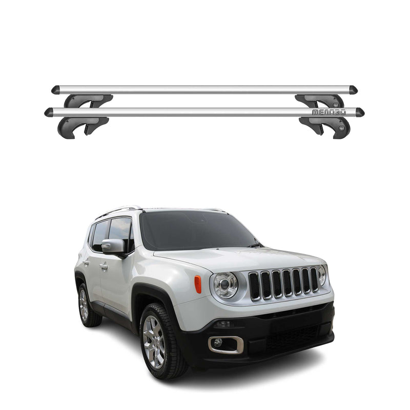 Barres de toit transversales pour Jeep Renegade 2014-2022 90kg Alu Gris