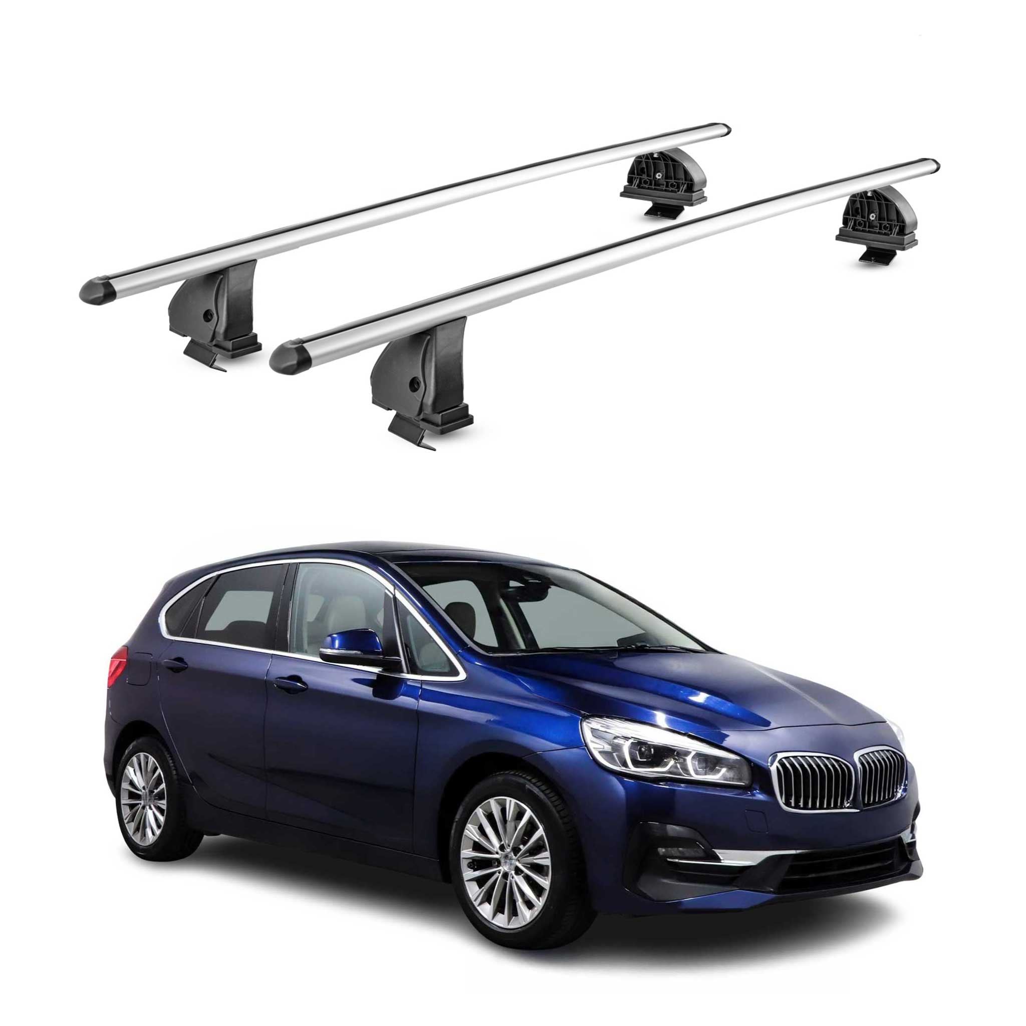 Barres de toit transversales Alu pour Bmw Serie 2 Active Tourer F45 2014-2021