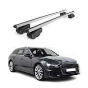 Barres de toit transversales pour Audi A6 C8 4A5 Break 2018-2025 Aluminium Gris