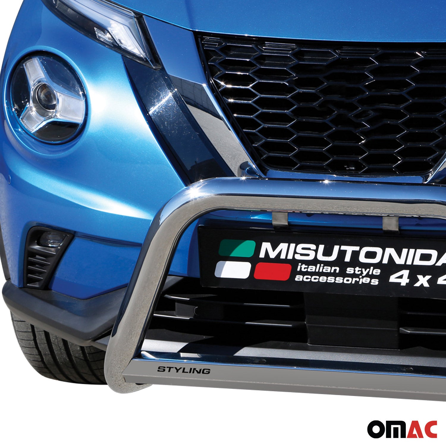 Pare-buffle Avant pour Nissan Juke 2019-2026 63mm en Acier Inoxydable Argent