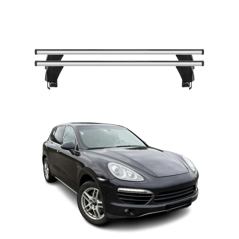Menabo Barres de toit Transversales pour Porsche Cayenne 2011-2017 Alu Gris T†V