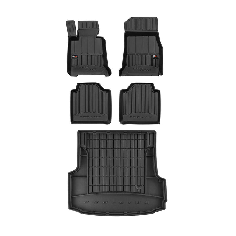 OMAC Kit Tapis de sol et coffre pour BMW Série 3 GT F34 2012-2023 Premium Noir