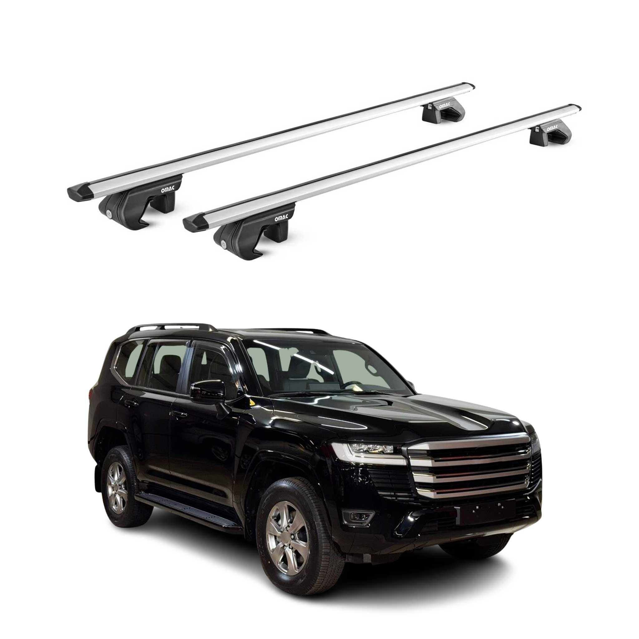 Barres transversales de toit pour Toyota Land Cruiser 2024-2026 Alu Argente 2Pcs