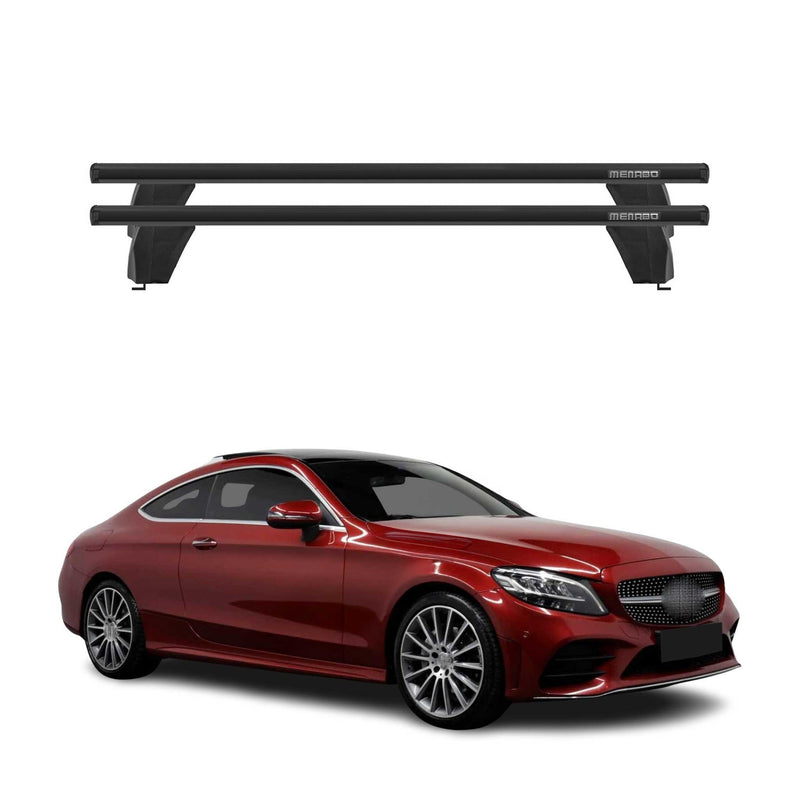 Menabo Barres de toit Transversales pour Mercedes Classe C 2015-2025 Alu Noir
