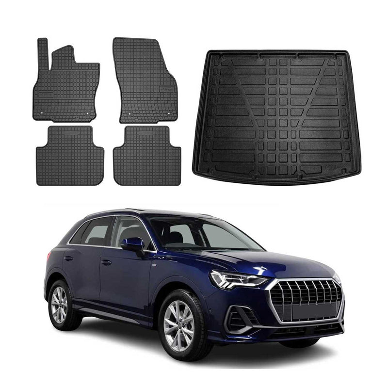 Kit Tapis de sol et coffre pour Audi Q3 F3 2018-2025 Noir TPE