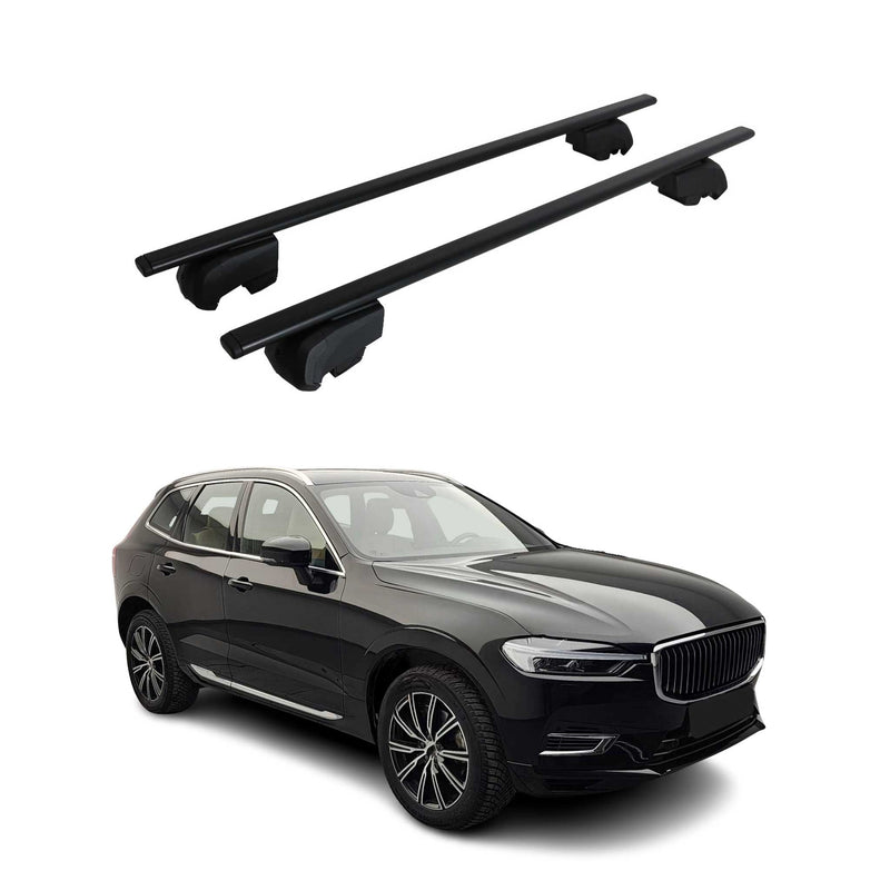 Barres de toit Transversales pour Volvo XC60 2017-2021 Fer Noir ABE