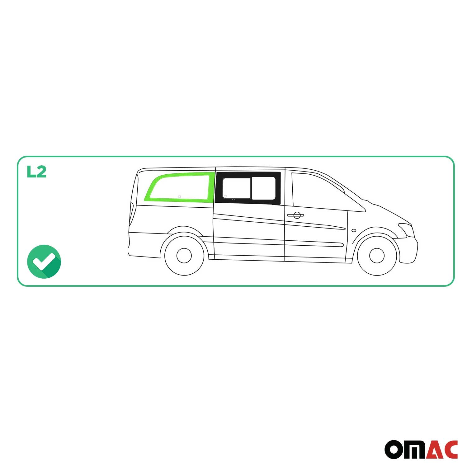 Vitre de Porte pour Mercedes Vito W639 2003-2014 L2 Arrière Droit Verre fixe