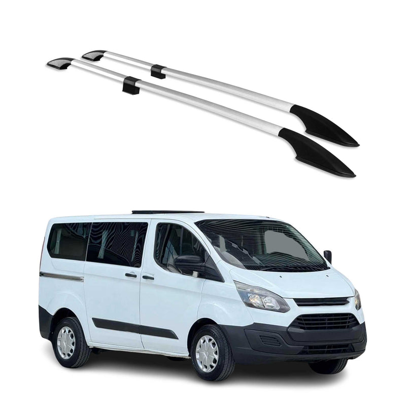 Barres de toit longitudinales pour Ford Tourneo Custom 2012-2024 L1 Alu Gris