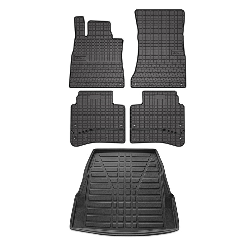 Kit Tapis de sol et coffre pour Mercedes S-Klasse 2014-2018 Berline TPE Noir