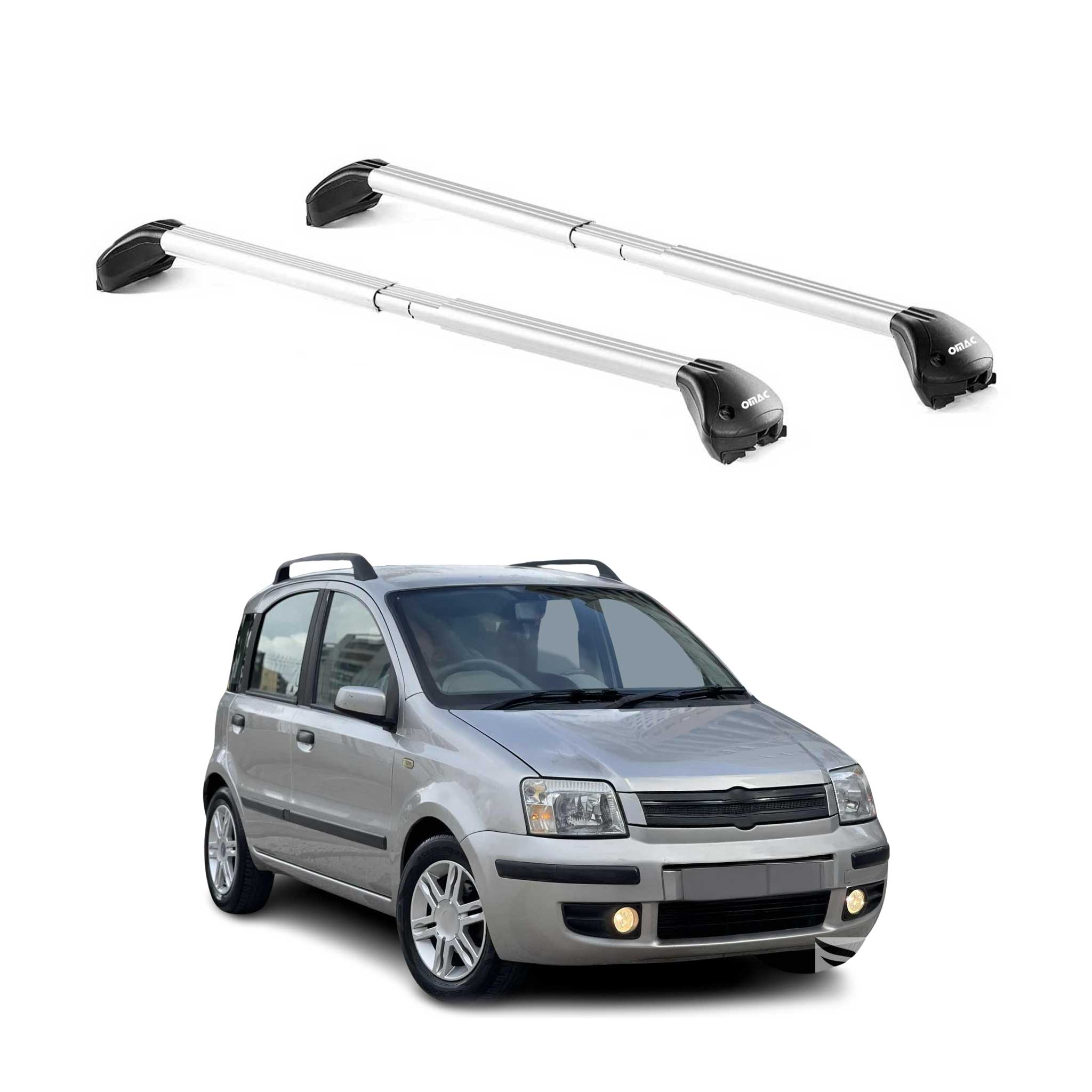 Barres de toit pour Fiat Panda II 2003-2012 5P Gris Argenté 2 pièces ABE