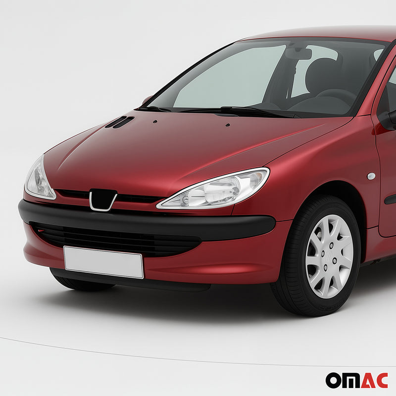 Cadres De Phare Avant pour Peugeot 206 1998-2010 ABS Chromé 2 Pcs