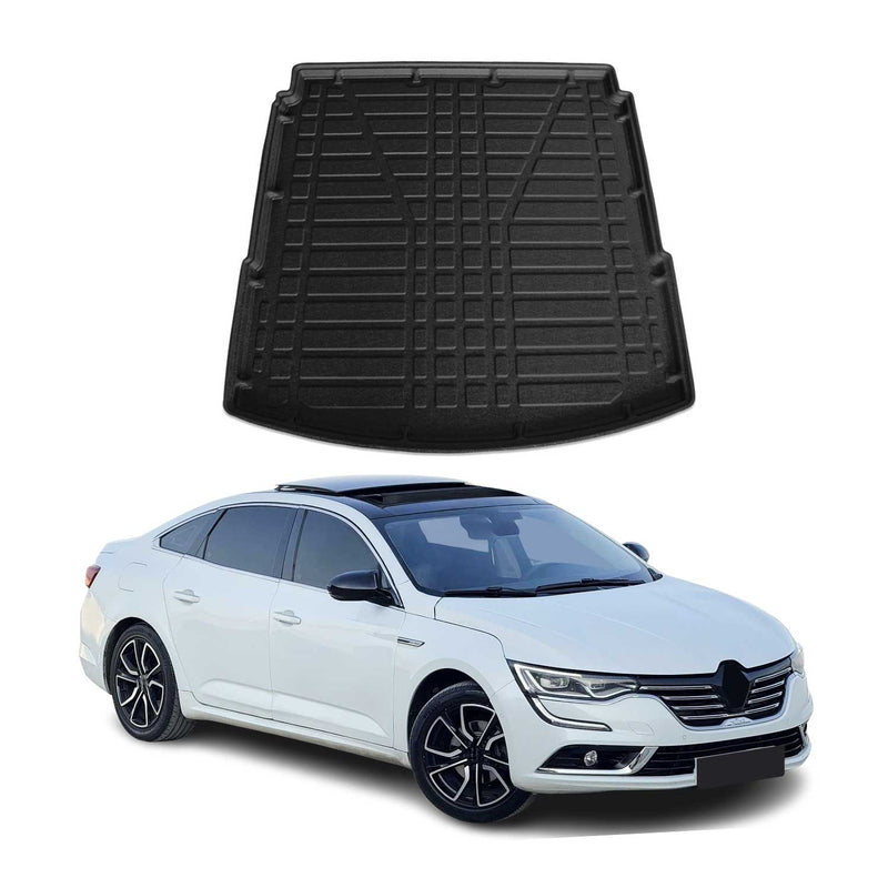 Tapis de Coffre pour Renault Talisman 2016-2022 Berline en TPE Noir