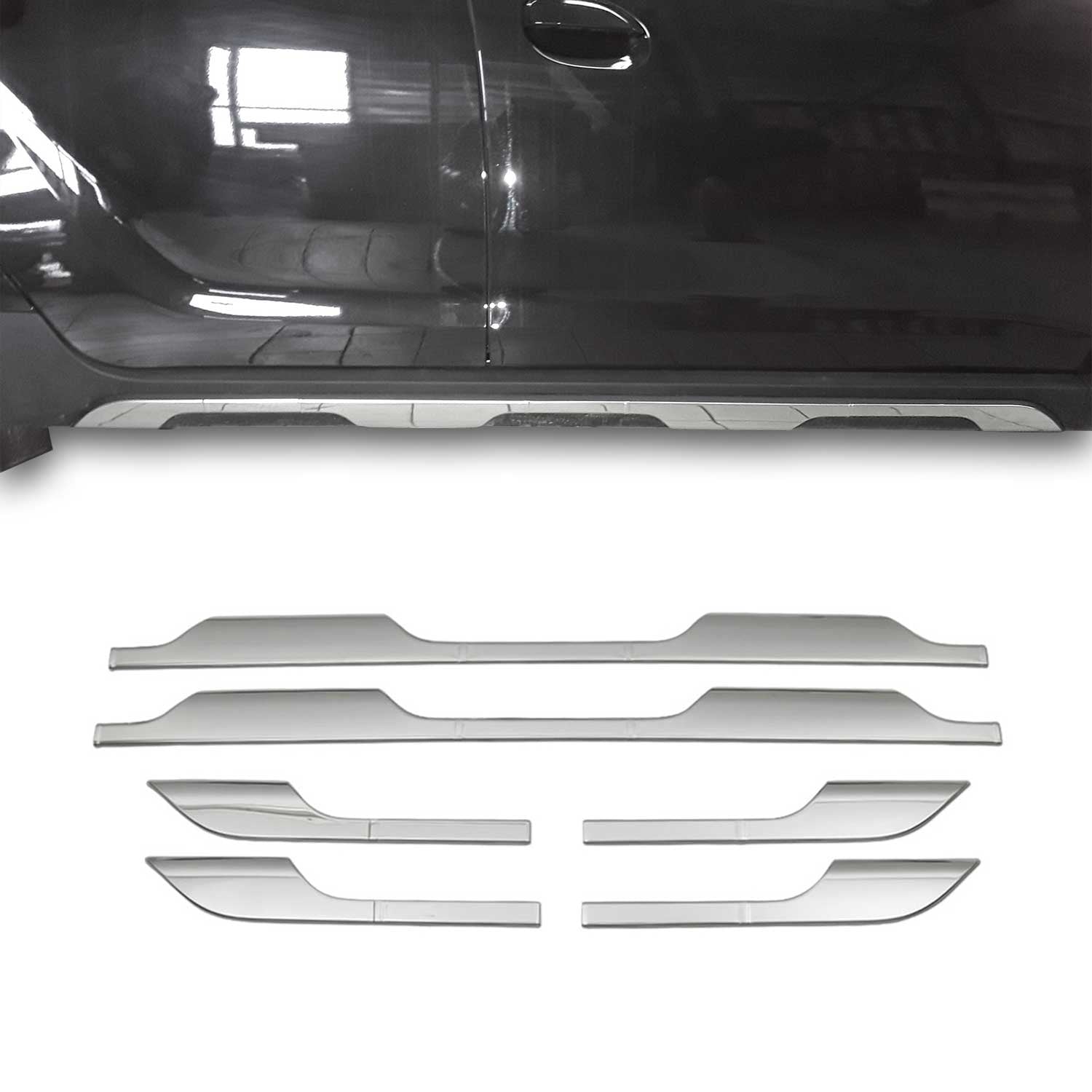 Garniture Baguette de porte latérale pour Dacia Duster 2018-2024 acier inox 6Pcs