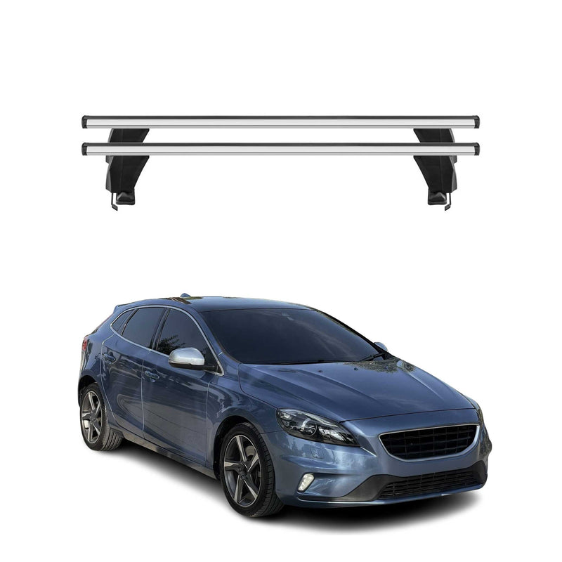 Menabo Barres de toit Transversales pour Volvo V40 2012-2016 Alu Gris ABE 2x