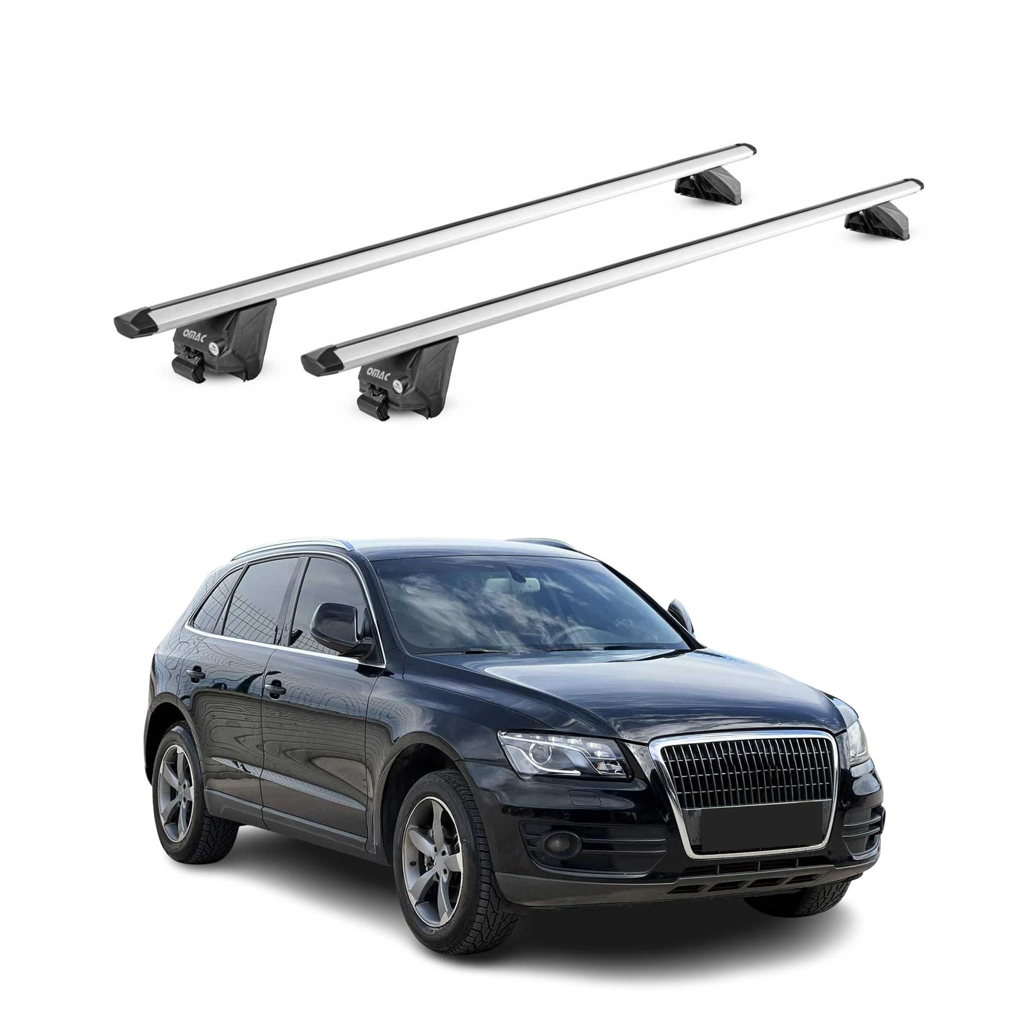 Barres de toit transversales pour Audi Q5 8R FY Sportback 2008-25 Alu Gris ABE