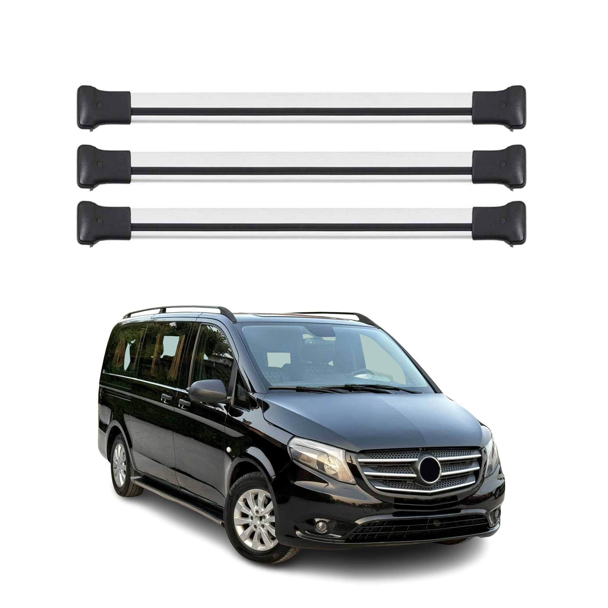 Barres de Toit Transversales pour Mercedes Vito Viano 638 639 W447 Alu ABE