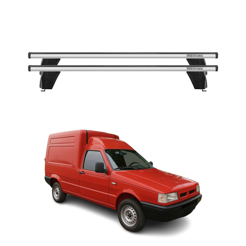 Menabo Barres de toit Transversales pour Fiat Fiorino II 1987-2007 Alu Gris ABE