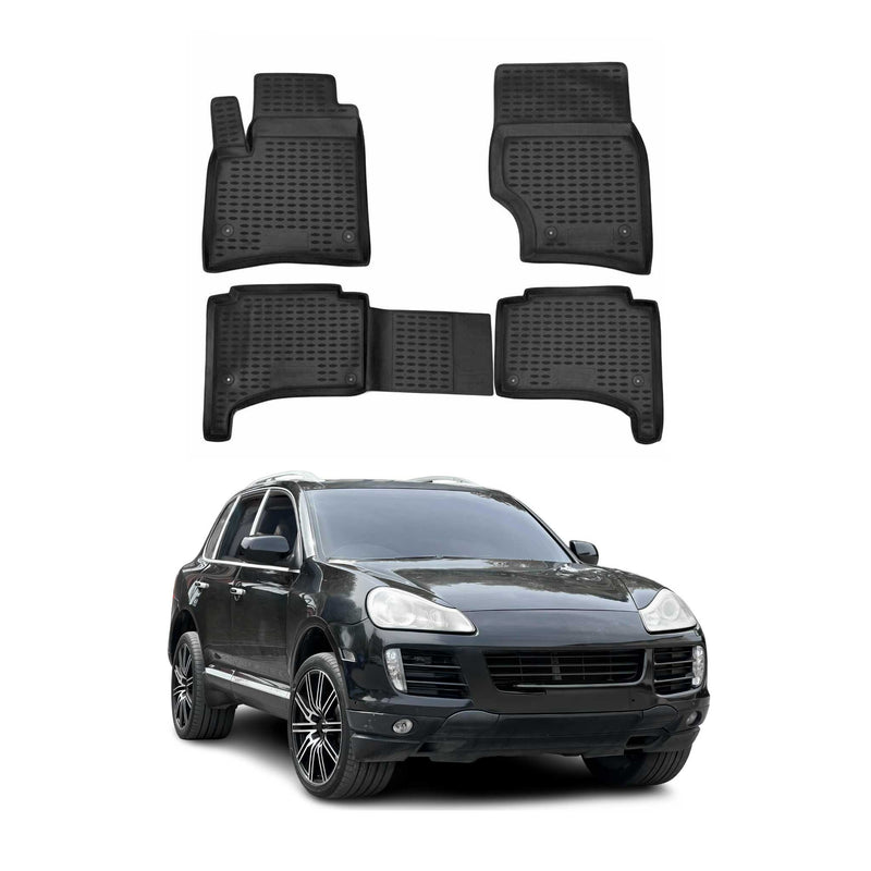 Tapis de Sol pour Porsche Cayenne 2002-2010 Caoutchouc TPE Noir