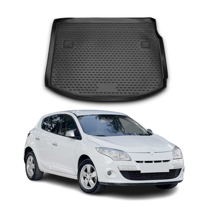 Tapis de Coffre pour Renault Megane 2010-2016 TPE Noir