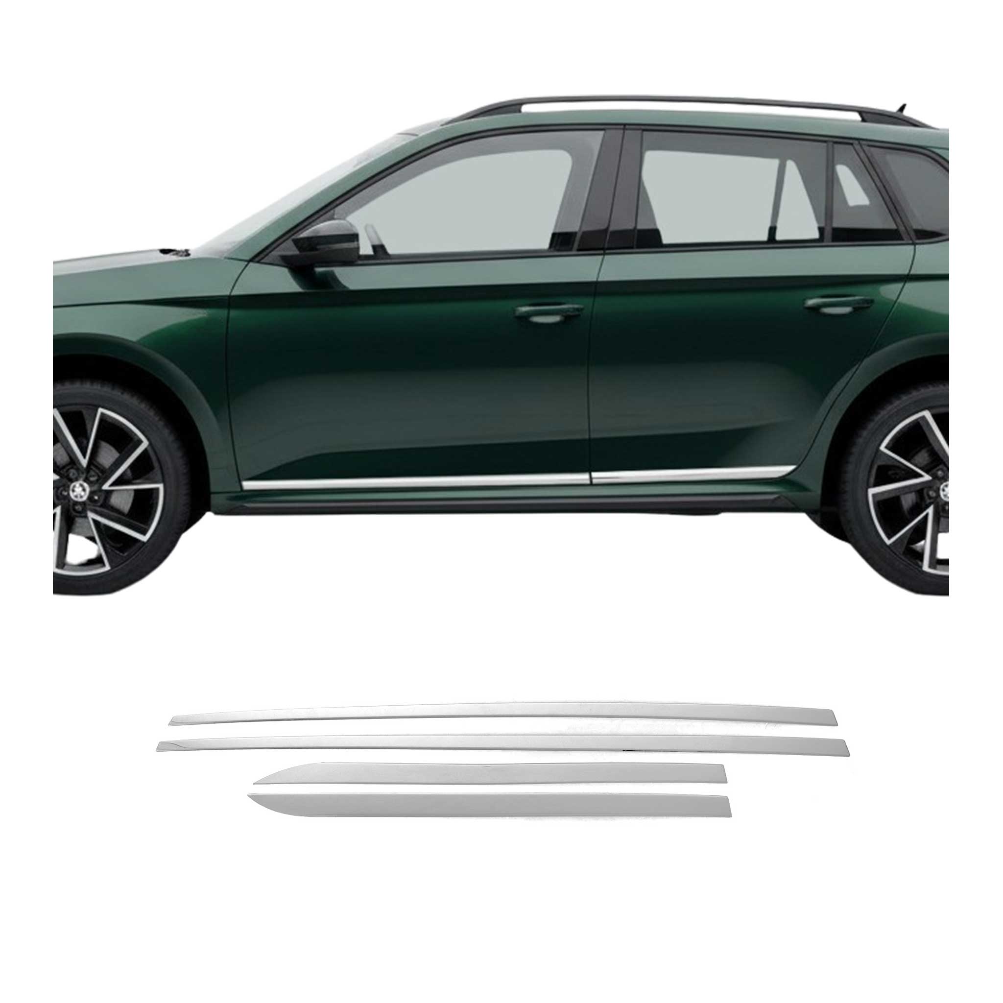 Garniture Baguette de porte latérale pour Skoda Kamiq 2019-2026 acier inox