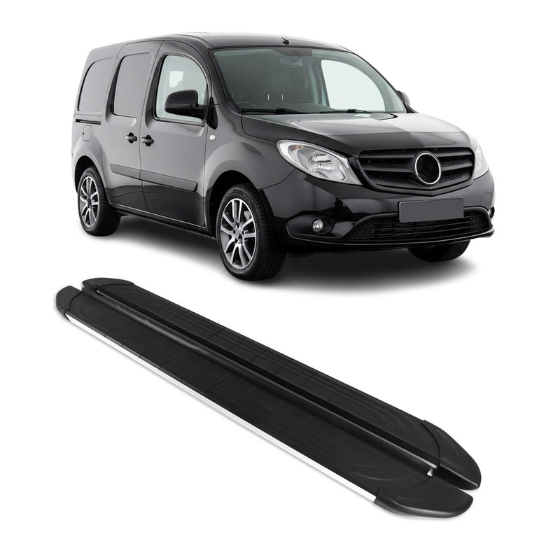 Marchepieds Latéraux pour Mercedes Citan 2012-2021 Aluminium Gris Noir 2Pcs