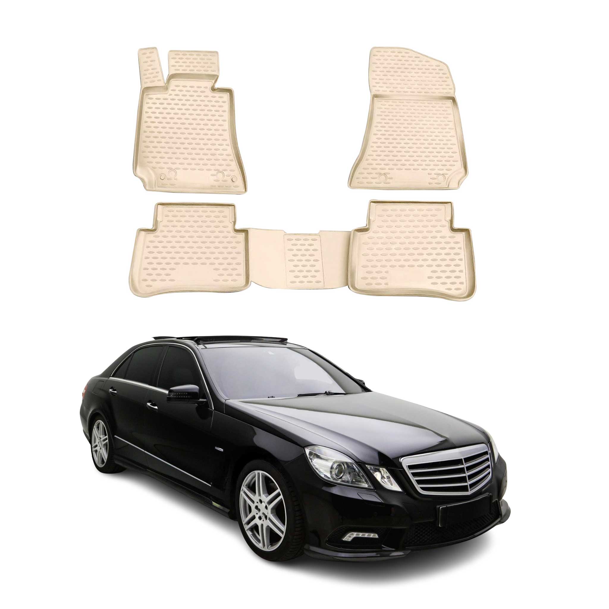 Tapis de Sol pour Mercedes Classe E W212 2010-2016 TPE Beige