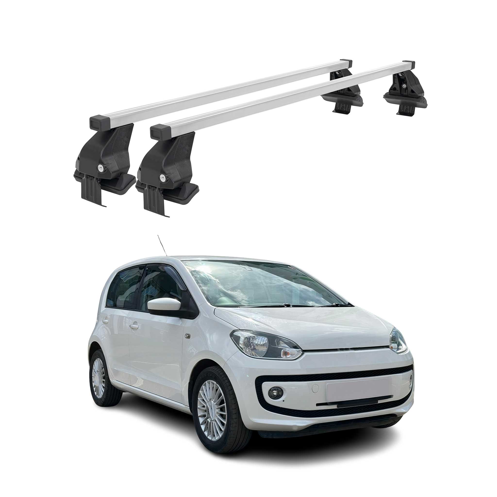 Barres de toit transversales pour VW Up 2011-2016 Acier Gris
