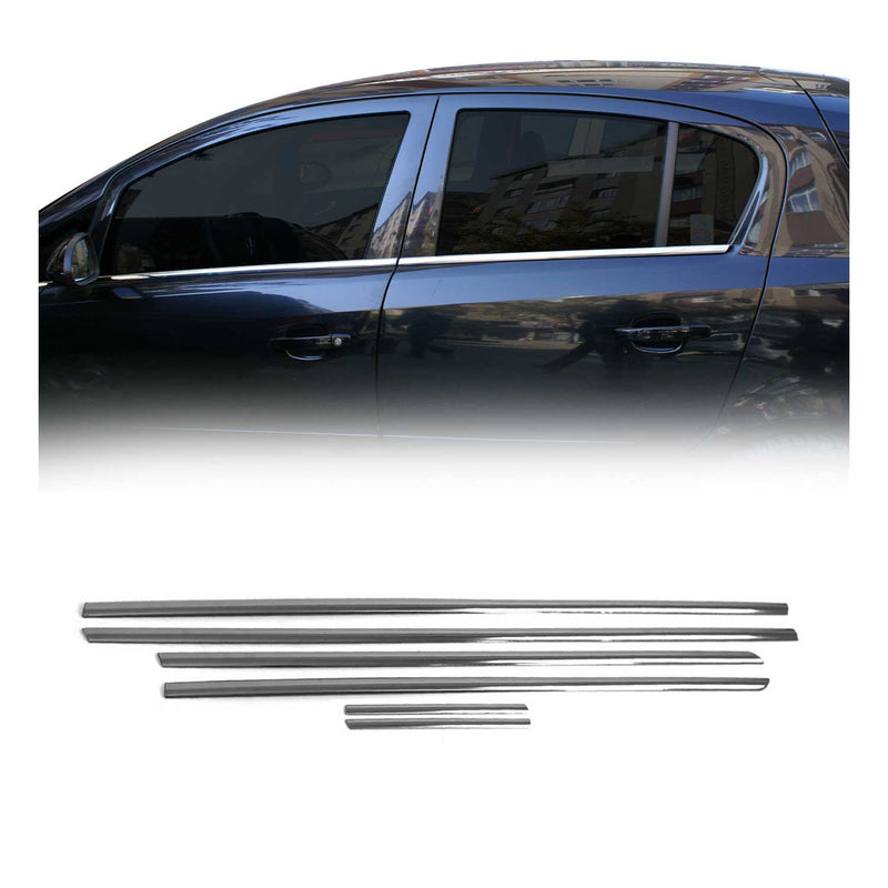 Garniture de Fenêtre pour Opel Corsa D HB 2006-2014 Acier Inox 6Pcs