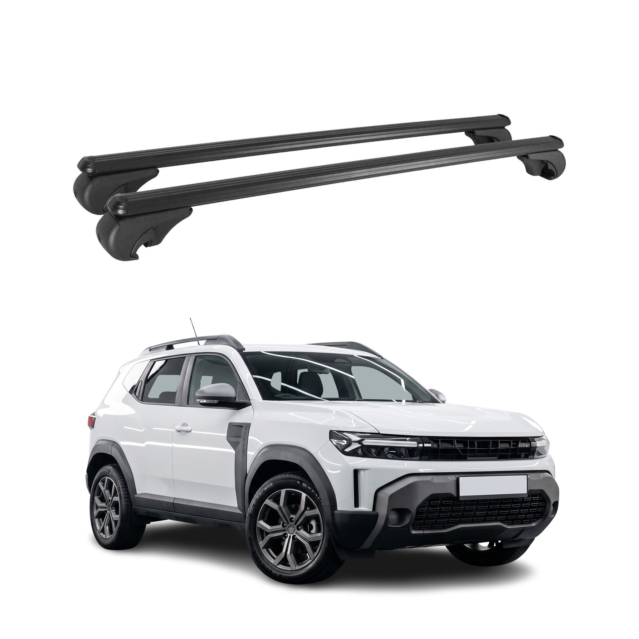 Barres de Toit transversales pour Dacia Duster mk3 2024-2026 Aluminium Noir 2Pcs