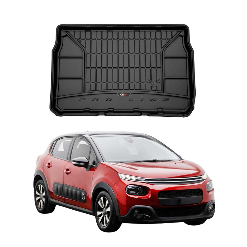 Tapis de Coffre pour Citroen C3 2016-2022 TPE Noir