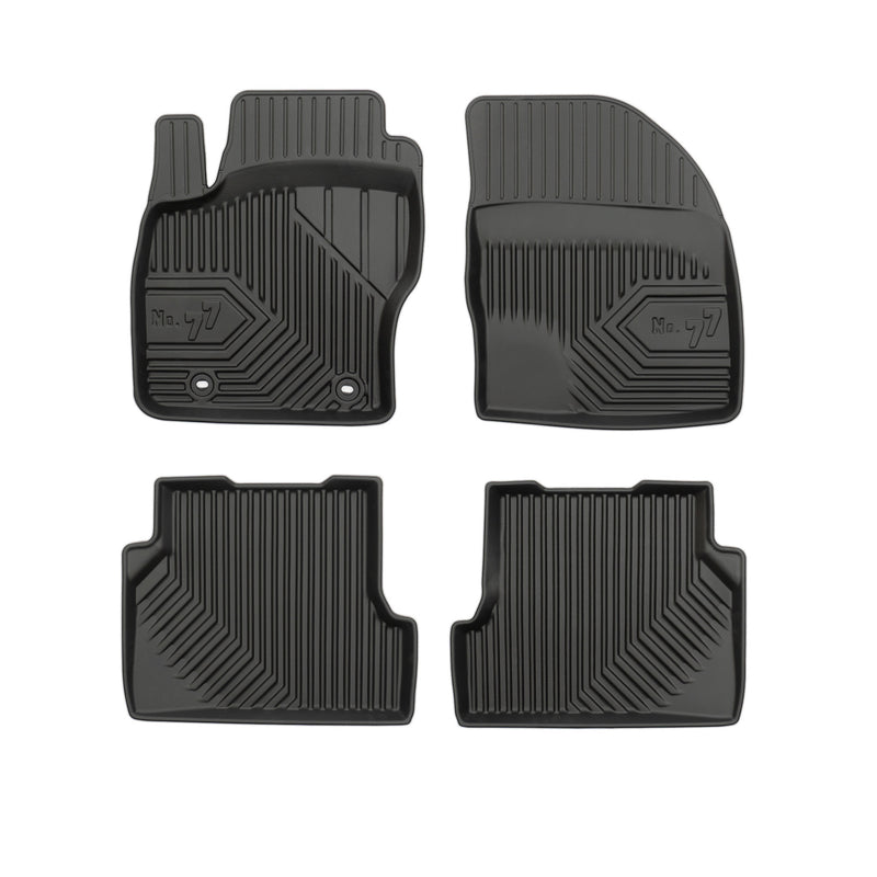 Tapis de Sol de Voiture pour Ford Focus mk2 2004-2011 TPE Antidérapant Noir 4Pcs