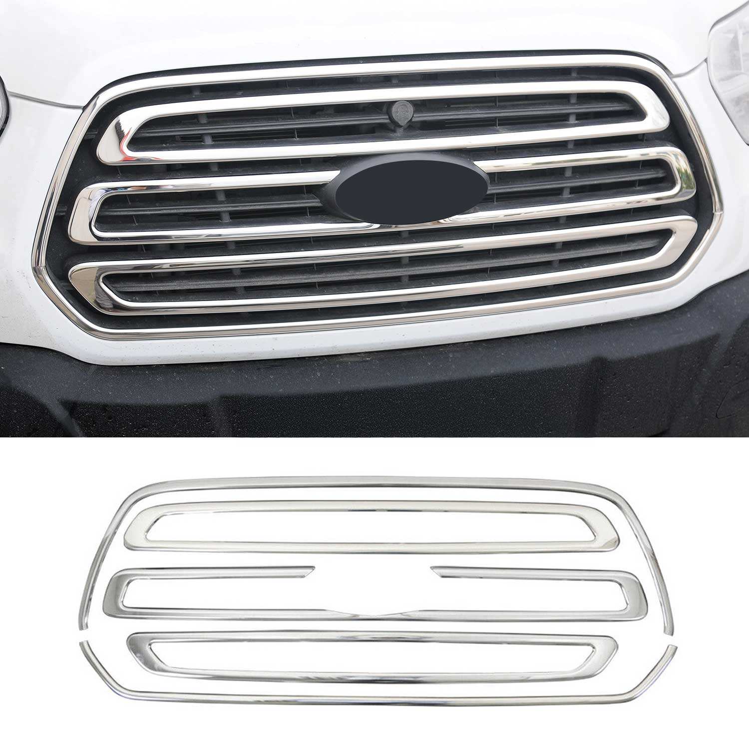 Moulure de Grille de Calandre pour Ford Transit 2014-2018 Chromé 5Pcs