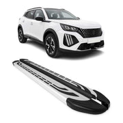 Marchepieds Latéraux pédale pour Peugeot e-2008 2023-2026 Aluminium Gris 2Pcs