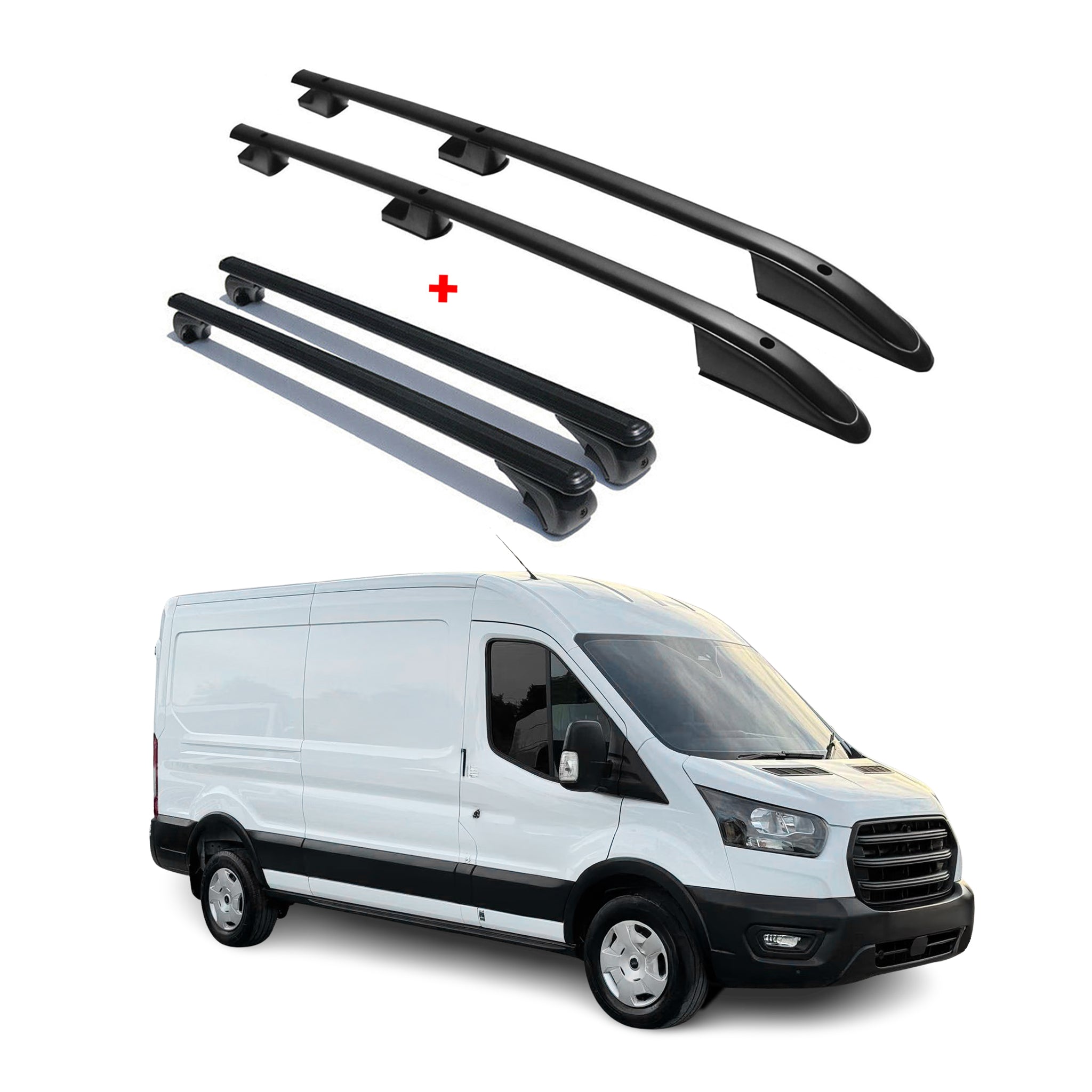 Kit Barres de toit pour Ford Transit / E-Transit 2015-2026 L3 Empattement Noir