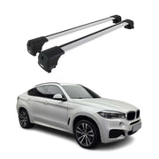 Barres de toit transversales pour BMW X6 F16 2014-2019 Alu Gris ABE 2x