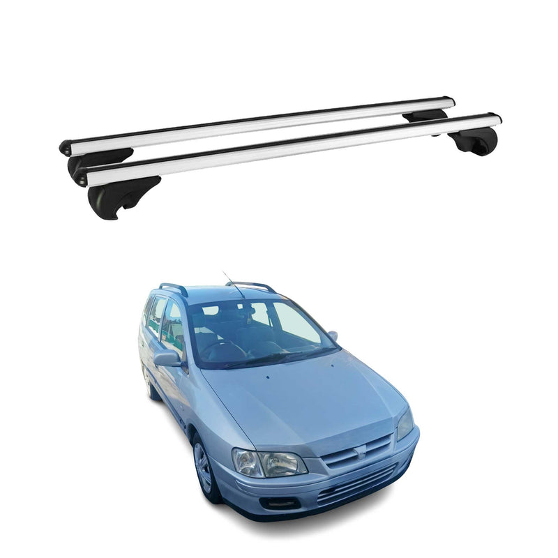 Barres de toit Transversales pour Mitsubishi Space Star 1999-2005 Alu Gris