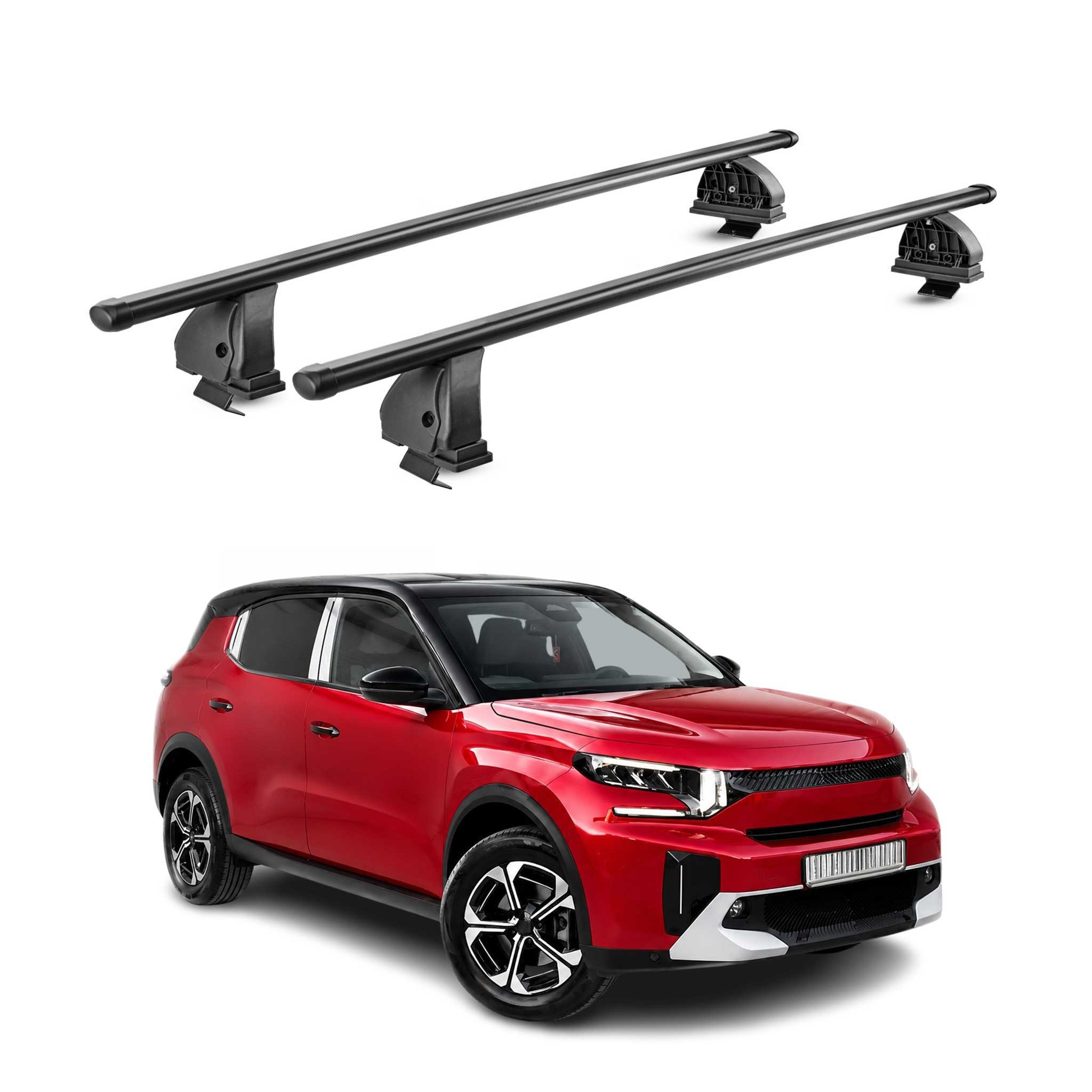 Barres de toit transversales acier pour Citroen C3 Aircross 2024-2026 Noir 2Pcs