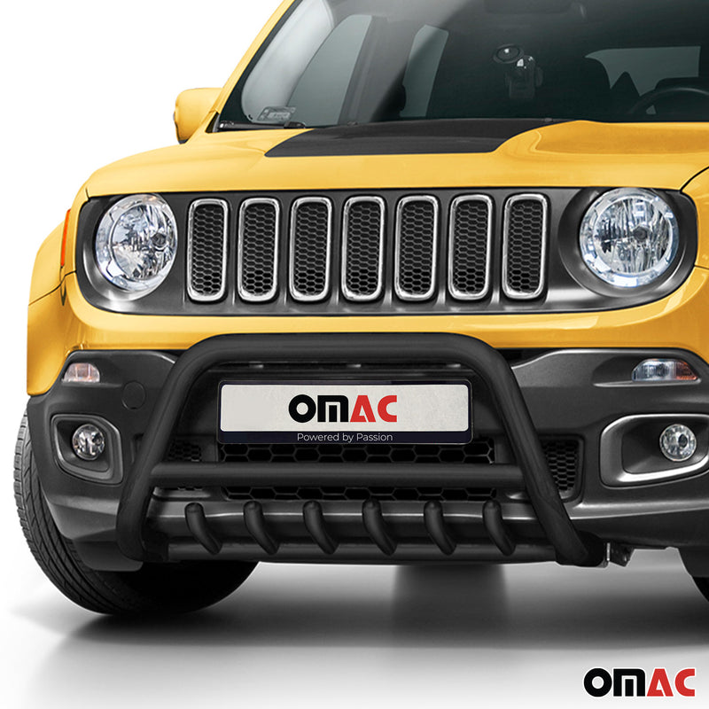 Pare-Buffle Avant Pour Jeep Renegade 2014-2018 Acier Inoxy Noir