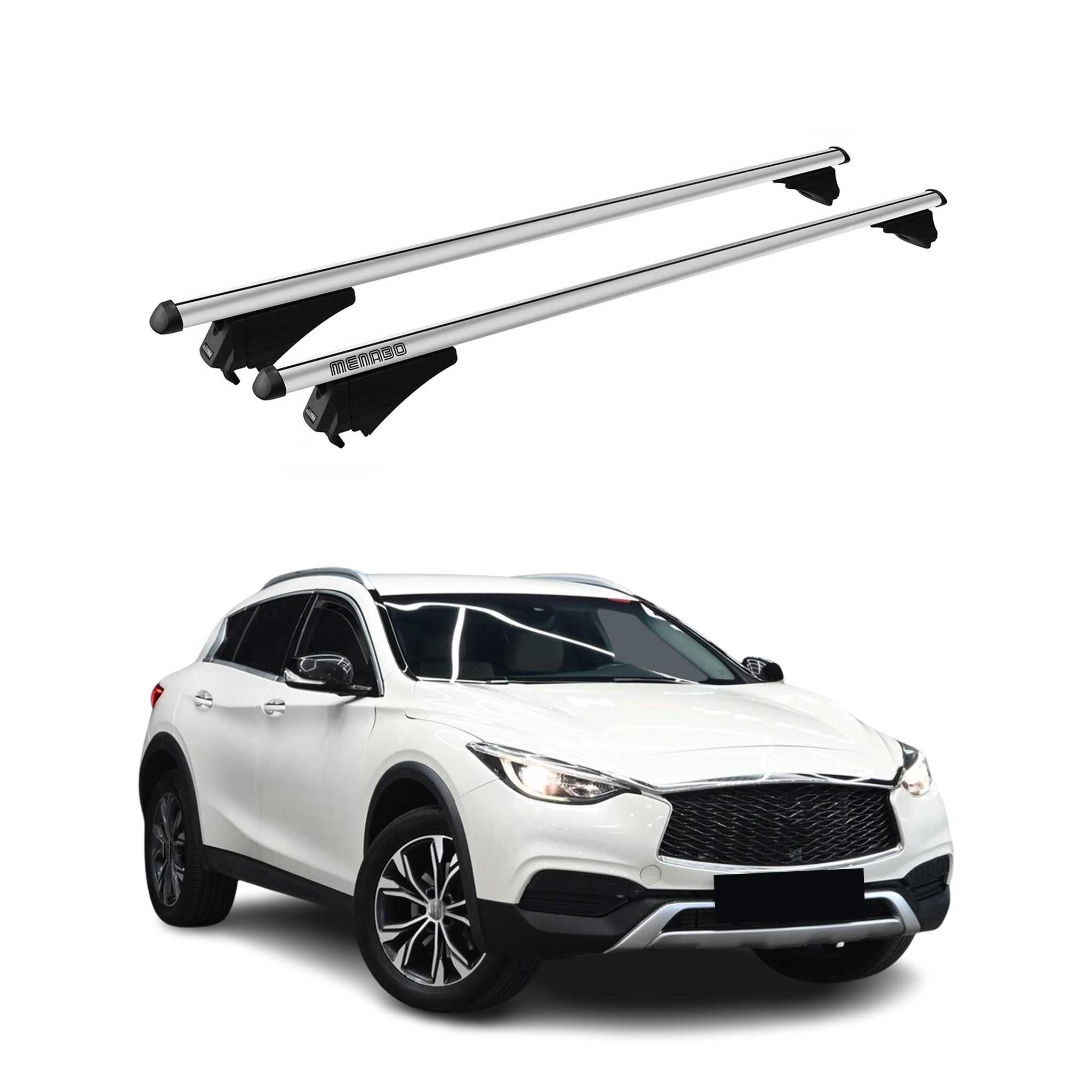 Tiger Barres de toit transversales pour Infiniti QX30 2017-2019 Gris
